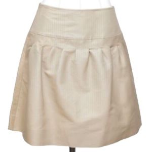 VALENTINO Skirt Beige A-Line Above Knee Cotton Silk Sz 4 BNWT $980